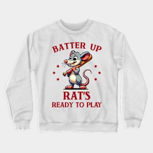 Rat with baseball bat Crewneck Sweatshirt